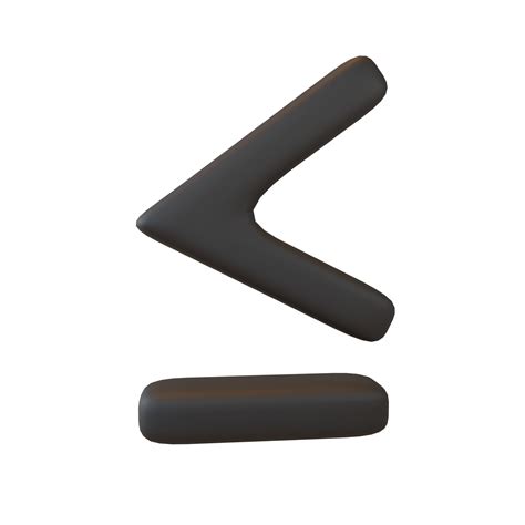 3D model Calculation Inequality Less Than Or Equal To Symbol V1 001 VR / AR / low-poly | CGTrader