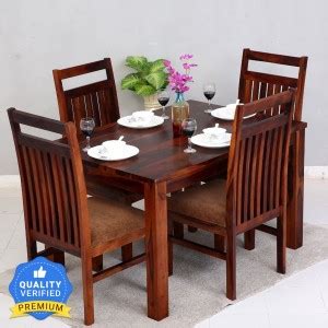 Flipkart Perfect Homes Solid Wood 4 Seater Dining Set Price in India ...