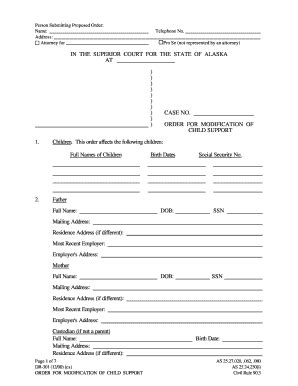 Fillable Online divorceline Order for Modification of Child Support ...