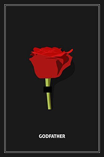 PosterGully - Godfather Minimal Red Rose Wall Art Poster 12 x 18 Inch ...