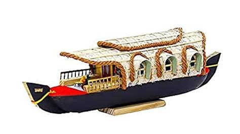 ESTOSSIA Miniature Wooden Houseboat (1 Pc) : Amazon.in: Home & Kitchen