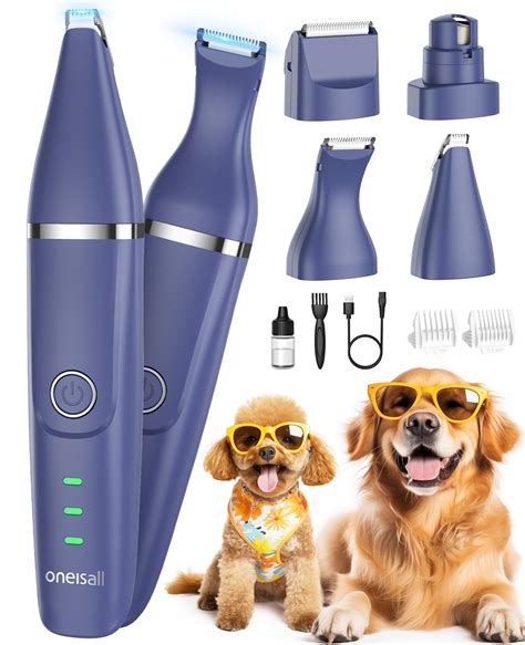 oneisall Dog Grooming Kit with 4 in 1 Tools,Dog Paw Trimmer with 2 ...
