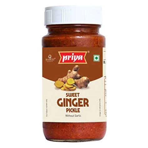 Priya Sweet Ginger Pickle without Garlic, 300g - Homemade Sweet Ginger ...