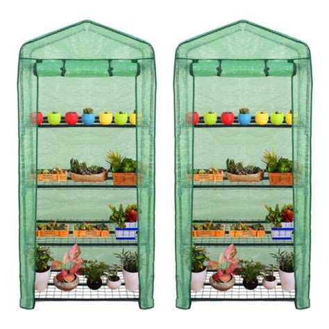 Buy Greenhouse 2PCS 4-Tier Mini Hot Garden House Plant Flower wPE Cover ...