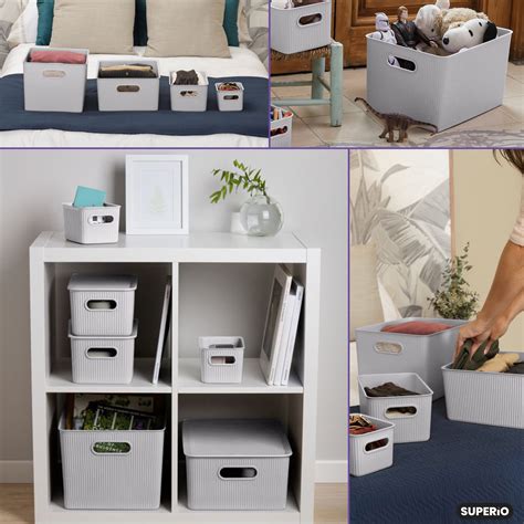 Buy Superio Ribbed Plastic Storage Basket Organizer (6 Pack), 22 Liter ...