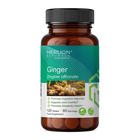 Merlion Naturals Ginger Tablets, Zingiber officinale, 500mg (120 ...