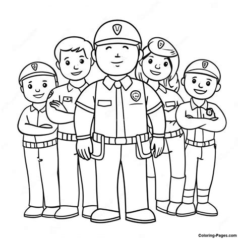 Community Helpers Coloring Page | Coloring-Pages.com