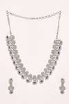 Buy Blue Stone Embellished Encrusted Necklace Set by Nazaakat by Samara ...