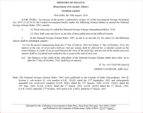 National Savings Scheme (NSS) account balance will not accrue interest ...