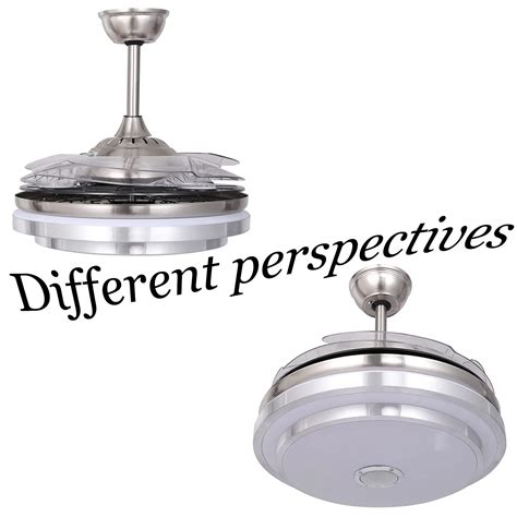 FINE MAKER 42 Inch Retractable Ceiling Fan Light, 3 Color Changeable ...