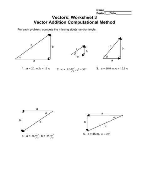 Image result for Physics Vectors Worksheet