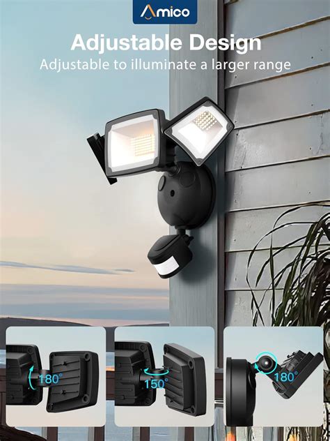 Buy Amico 30W LED Security Light Motion Outdoor, 3000LM Bright Security ...
