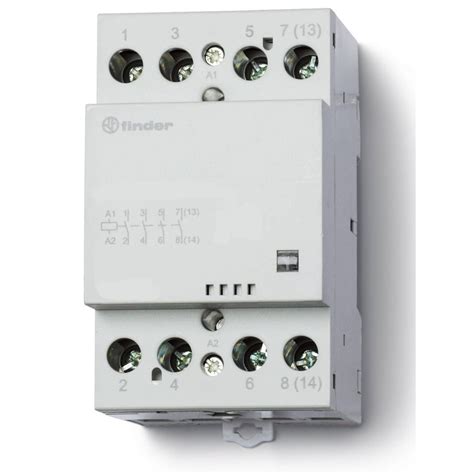 Contacteur modulaire 4NO 40A 24V AC/DC, AgSnO2, indicateur méca