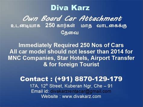 Wanted Own Board Car For Monthly, Yearly Lease For MNC - Vehicles For ...