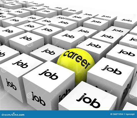 Career Vs Job Sphere Cubes Work Opportunity Growth Development Stock ...