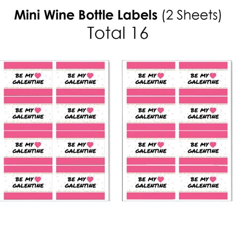 Buy Big Dot of Happiness Be My Galentine - Mini Wine Bottle Labels ...