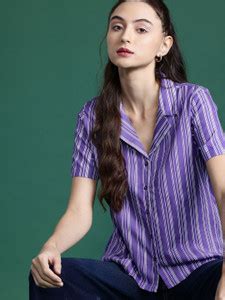 Dressberry Women Striped Casual Purple Shirt - Buy Dressberry Women ...