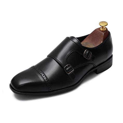 Buy Benjamin Black Square Toe Double Monk Premium Vegan Leather Shoes