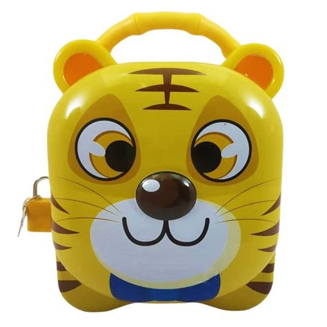 HK Toys Tiger Coin Box for Kids with Lock and Key - Cartoon Toy Money ...