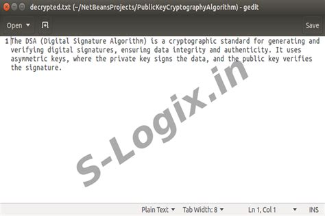 DSA based encrypt and decrypt the Text File using Java | S-Logix