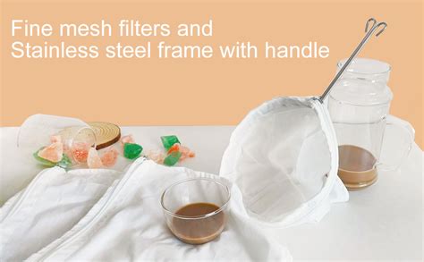 Supvox® Kitchen Nut Milk Thai Tea Strainer Reuseable Fabric with ...