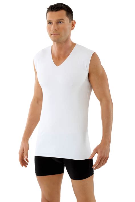 ALBERT KREUZ | Laser cut seamless v-neck undershirt sleeveless stretch ...