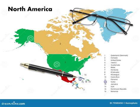 Cuba on north america map stock photo. Image of denmark - 79580458