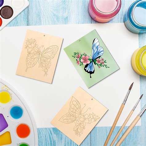 Buy 10 PCS Large Butterfly Wooden Craft Shapes Wood On Cliths