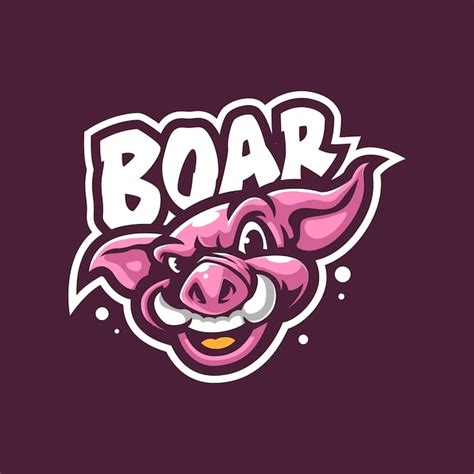 Wildschwein-Maskottchen-Logo-Design-Vektor mit modernem ...