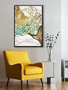 999STORE abstract art with mountain see and koi fish modern art wall ...