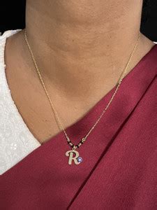 Digital Dress Room R Letter Short Mangalsutra With Blue Evil Eye/Nazar ...