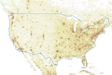United States and New York City Population Density Map