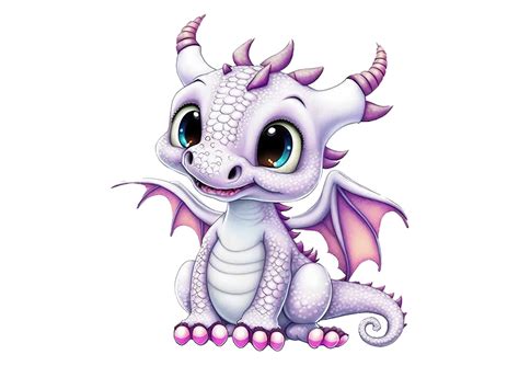 Cute Baby Dragon, Lilac Dragon Girl, Graphic by gornidesign · Creative ...