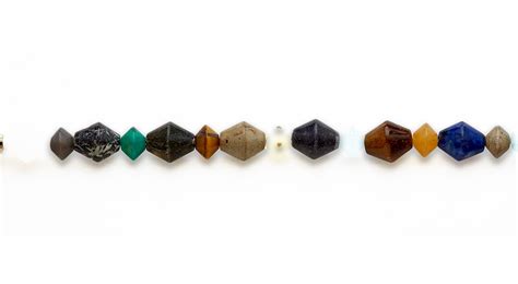 15-16" 12mm Multi Stone Double Conew/Sm Cone Plain Beads - IGM