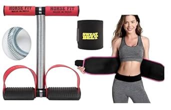 Buy HORSE FIT Tummy Trimmer Single spring with Sweat Belt Combo | Waist ...