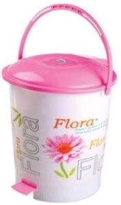 NAYASA Flora pedal bin dustbin, 7 litres Plastic Dustbin Price in India ...