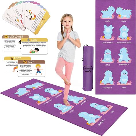 Garybank Kids Yoga Mat Set -Non-slip Exercise Mats with Fun Prints -12 ...