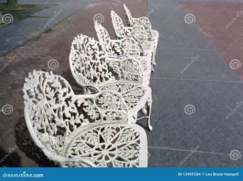 Cast Iron Patio Chairs, New York USA Stock Photo - Image of garden ...