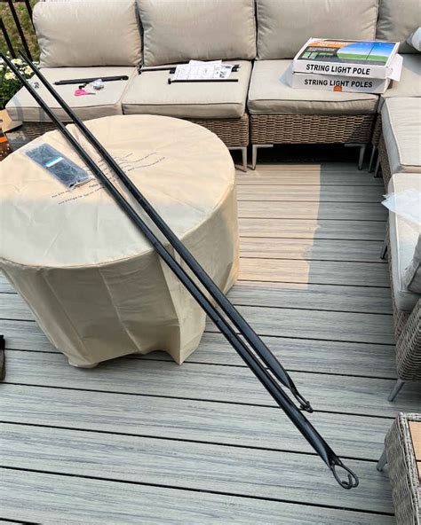 Simple DIY String Light Poles for an Outdoor Deck - Fun Home Building