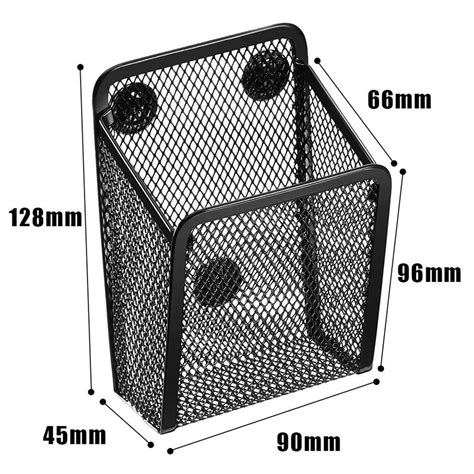 Magnetic Pencil Holder Black Mesh Basket for Locker Refrigerator Table ...
