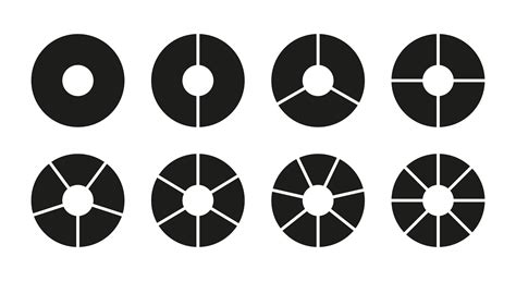 circulo división en 1, 2, 3, 4, 5, 6, 7, 8 igual partes. rueda dividido ...