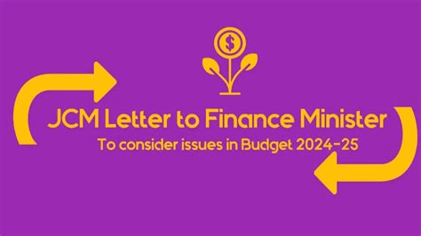 NCJCM Letter to Finance Minister to consider important issues of the ...