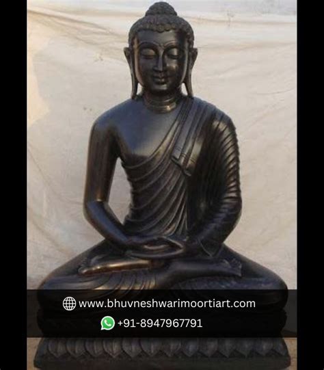Decorative Black, White Marble Buddha Statue | Order Buddha Murti