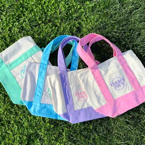 Follure Set of 4 Trader Joe's Mini Tote Bag Pastel 2025 Trader Large ...