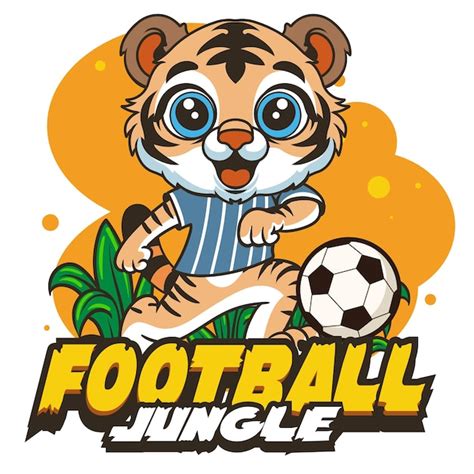 Vector illustration of tiger playing football with retro mascot ...