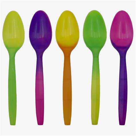 25 Color Changing Spoons That Change Colors When Cold in Bulk, Disposable- Fun Ice Cream Spoons ...