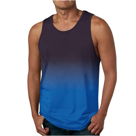 XWSHYW Shirts for Men Loose Fit Trendy Moircolor Sleeveless Tops ...