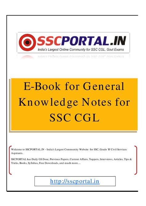 SSC CGL Important Questions For GK - E-Book for G en eral Kn ow led ge ...