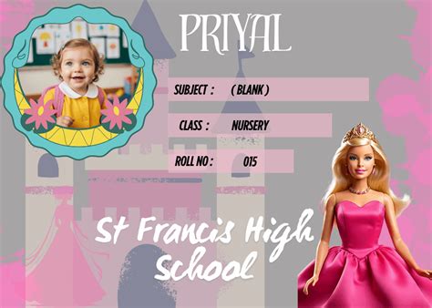 Customized Kid Name Slip with Barbie – Personalized Waterproof Labels ...
