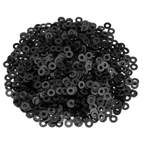 HELIFOUNER 500 Pieces M2 Black Nylon Flat Washers, Plastic Washers ...